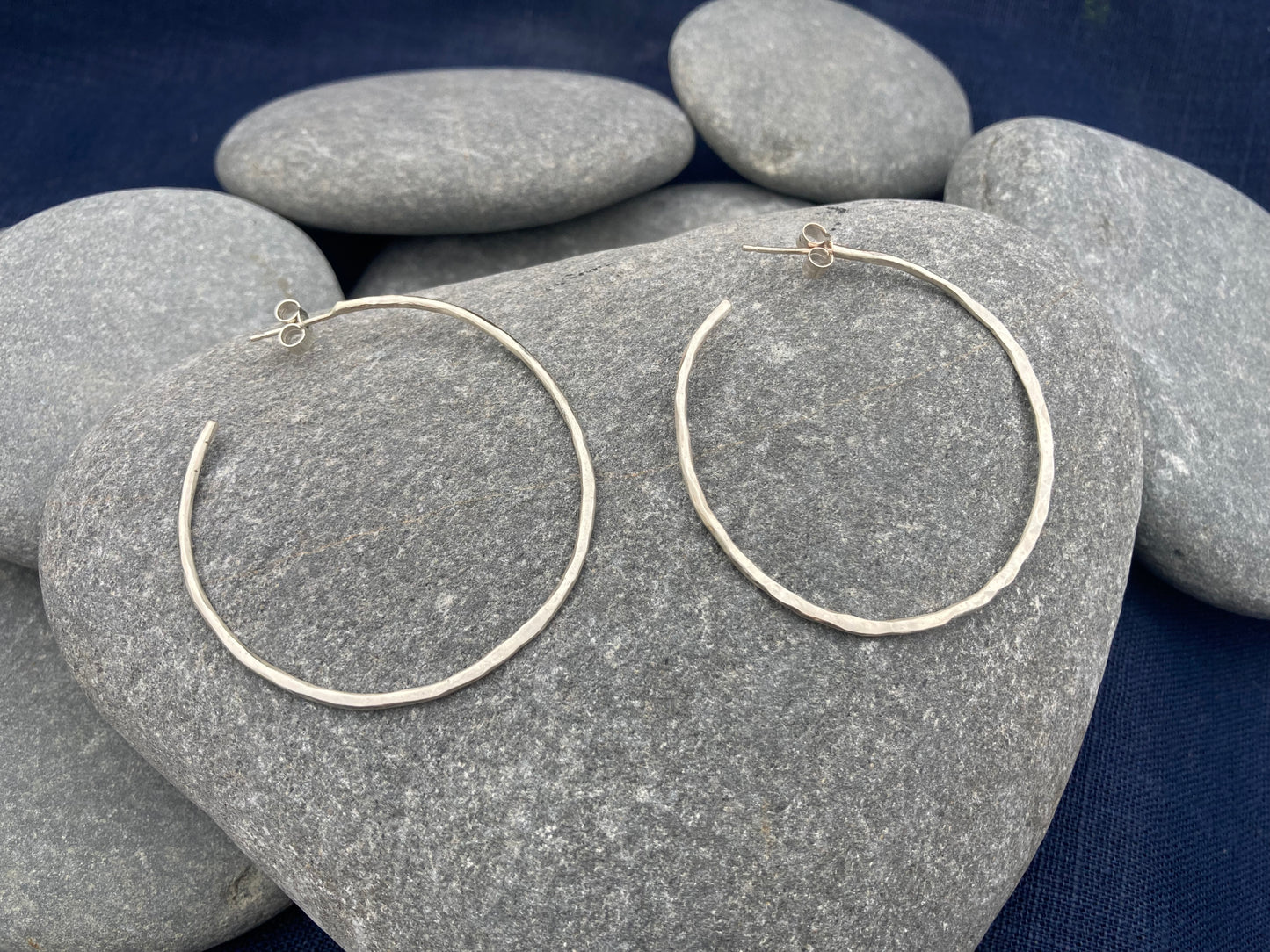 Large Dalr Silver Hoops