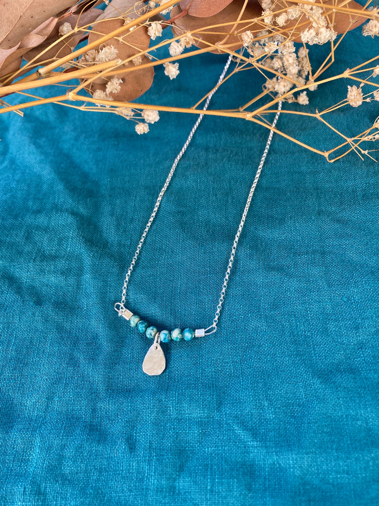 Blue Pebble Necklace