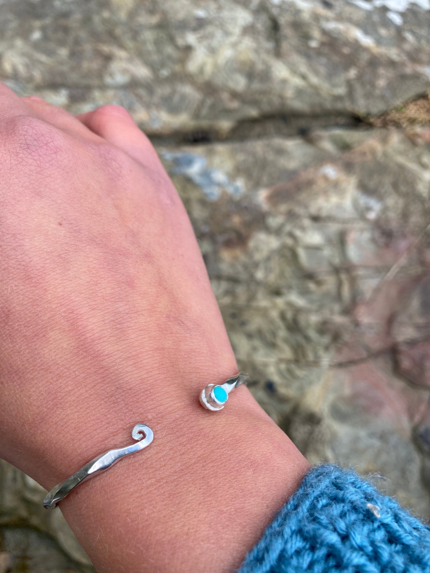 Twisted Torc Turquoise Bracelet