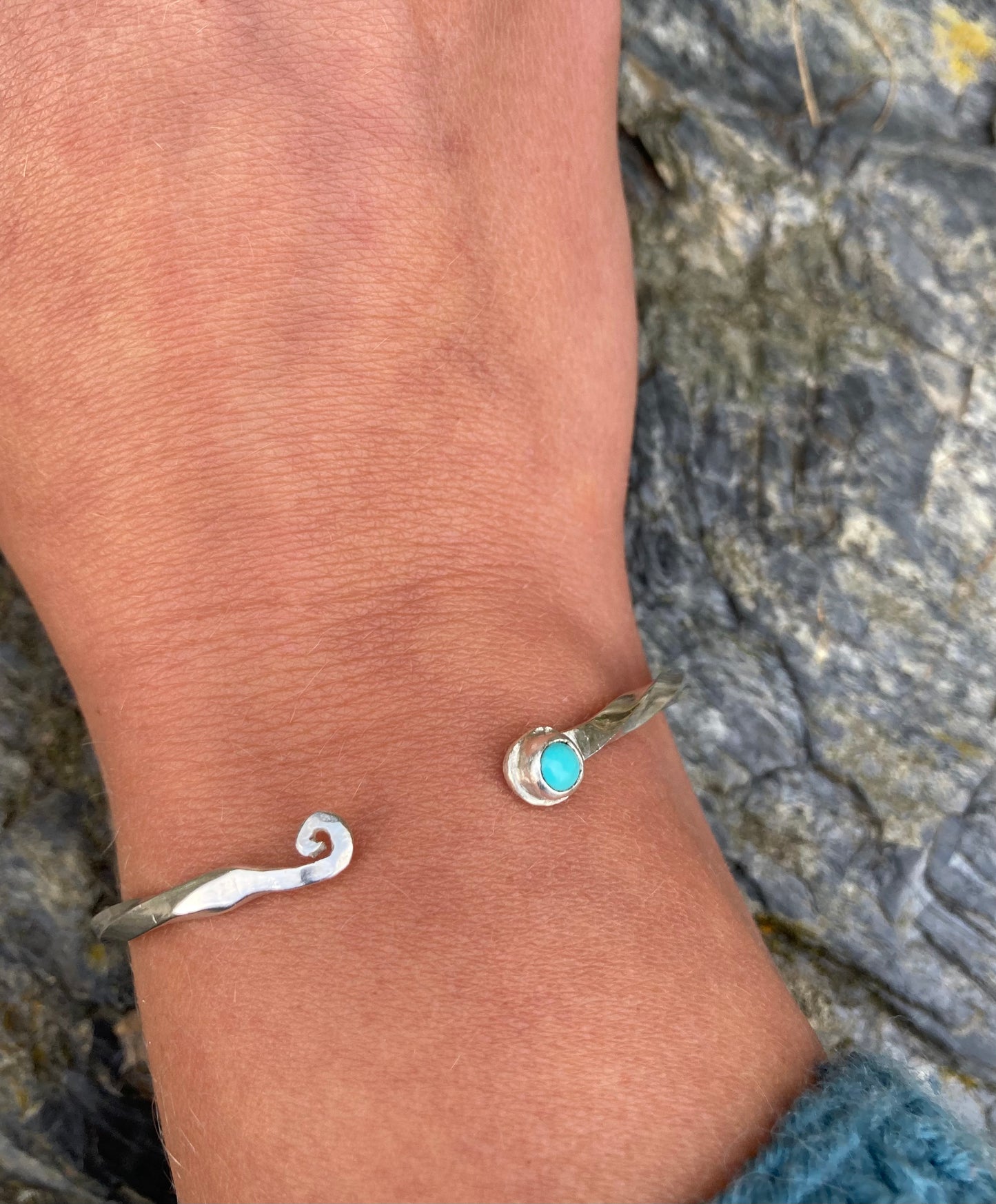 Twisted Torc Turquoise Bracelet