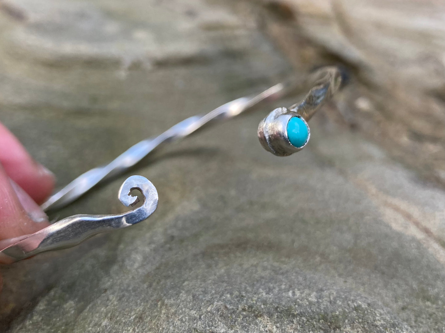 Twisted Torc Turquoise Bracelet