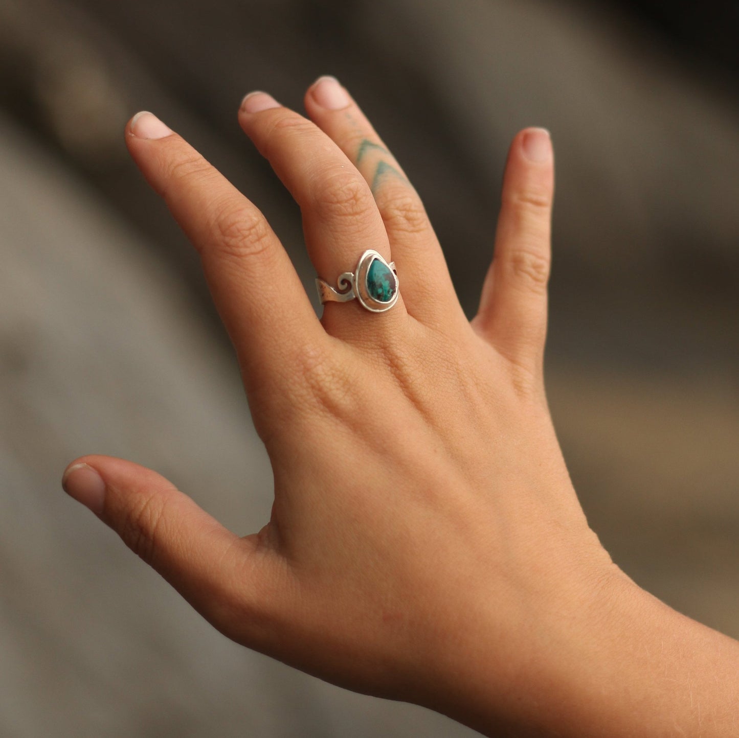 Chrysocolla Torc Ring