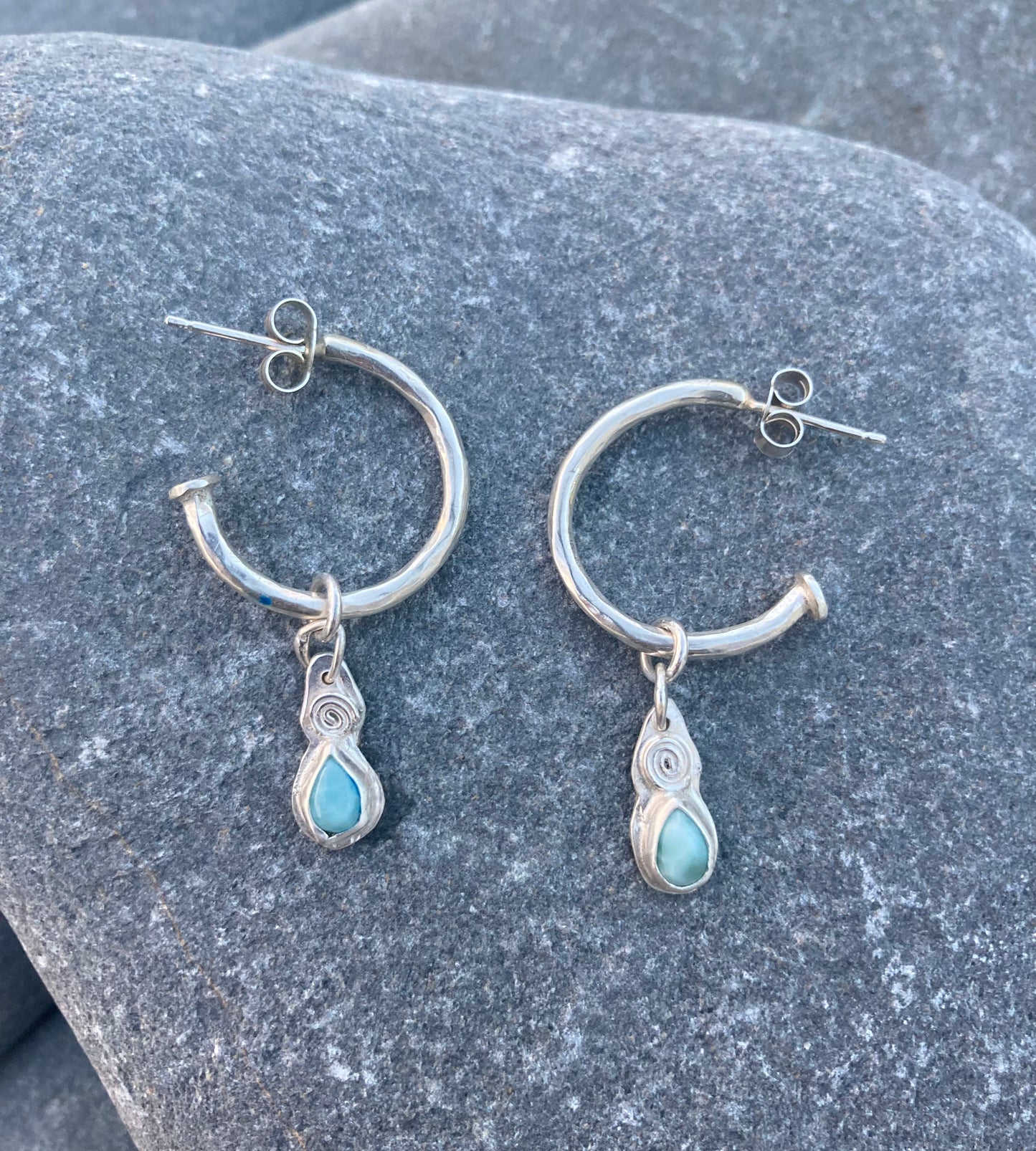 Larimar Torc Hoops