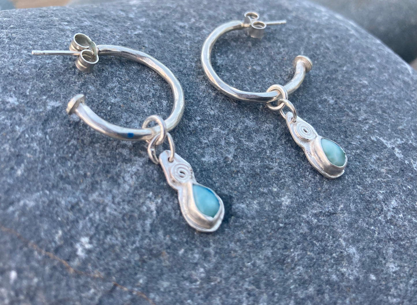 Larimar Torc Hoops