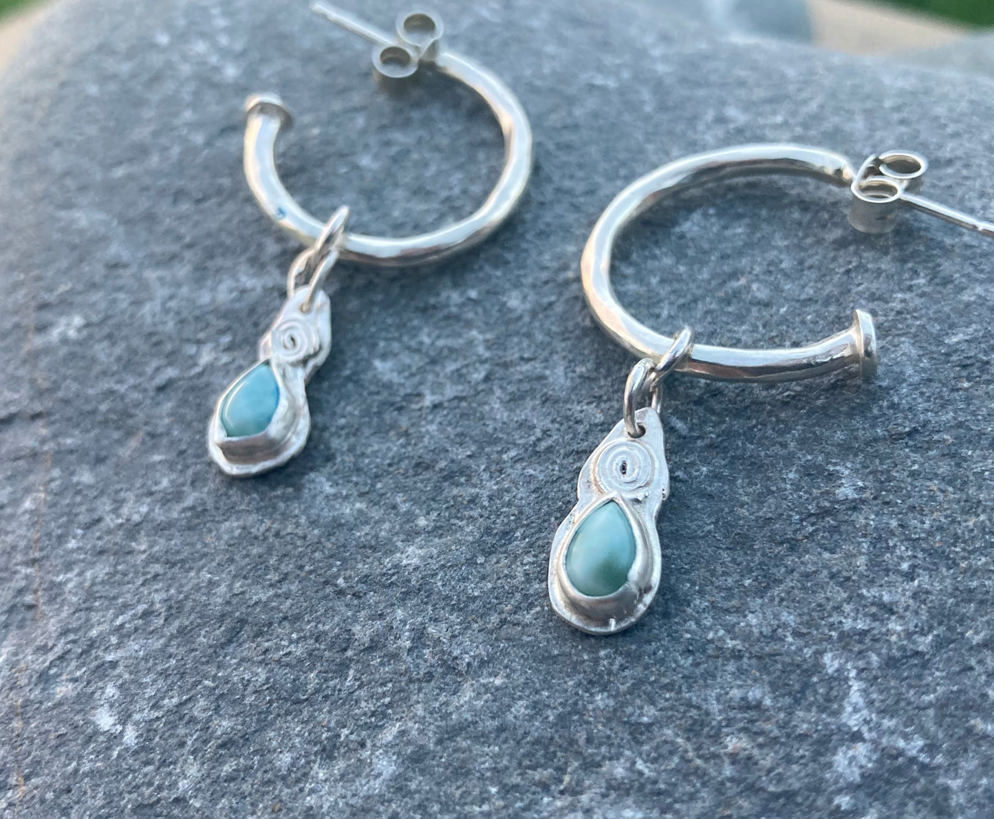 Larimar Torc Hoops